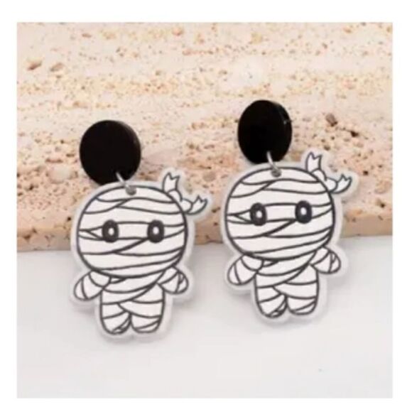 New Cute Halloween Mummy Earrings Dangle Fall Earrings - Picture 1 of 1